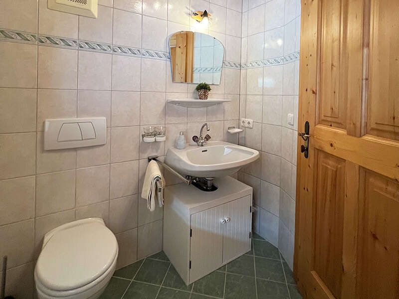 WC und Waschbecken im Bad von Zimmer 5