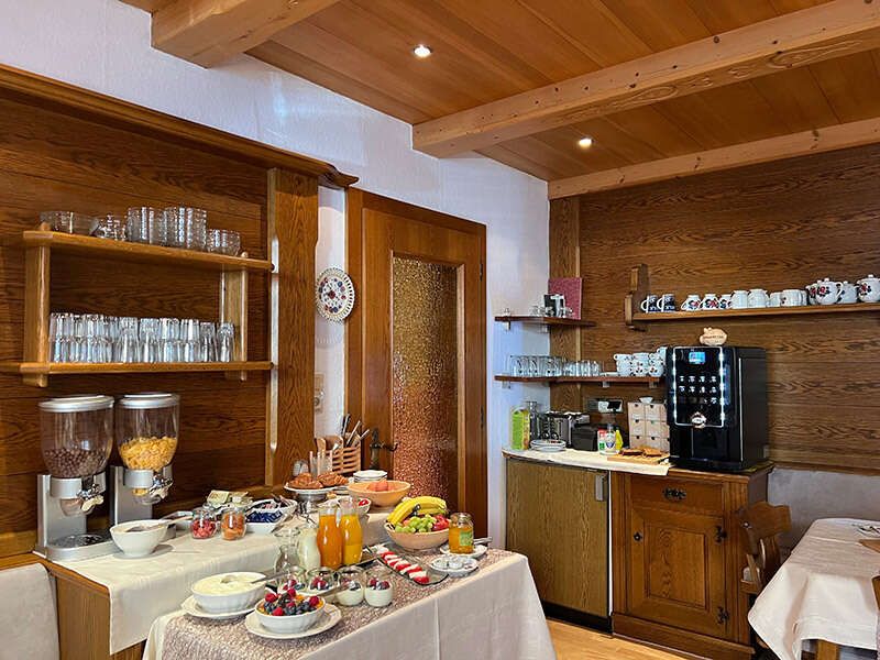 Breakfast buffet and coffee machine