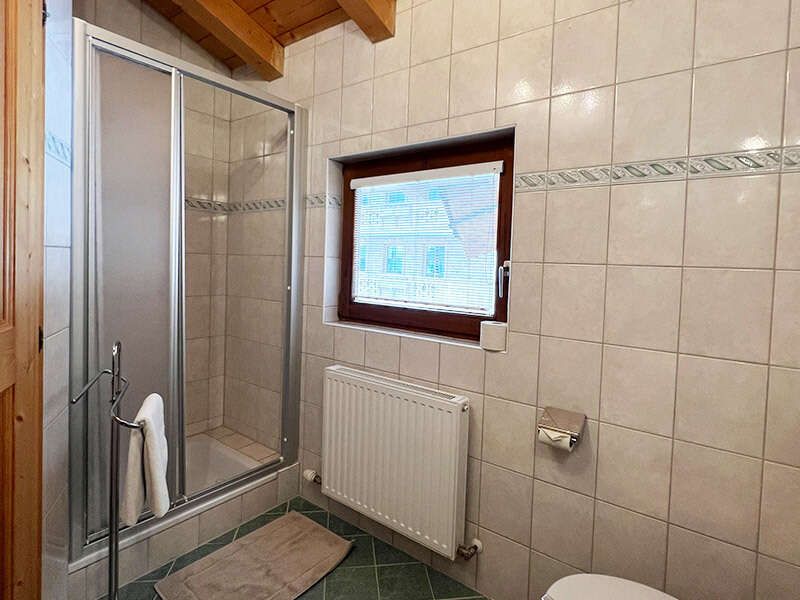 Bathroom with shower and toilet in room 5